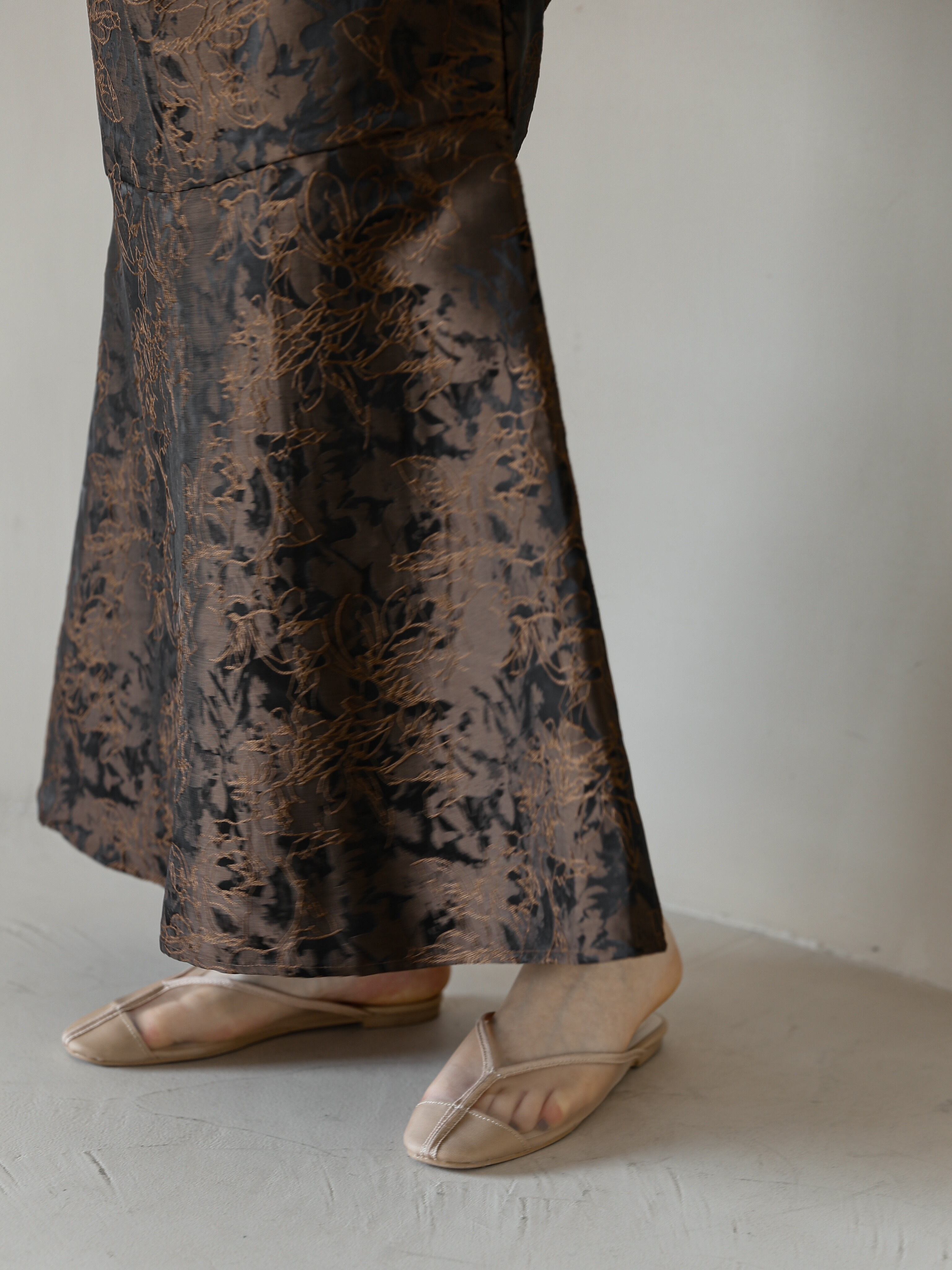 jacquard mermaid skirt（brown）