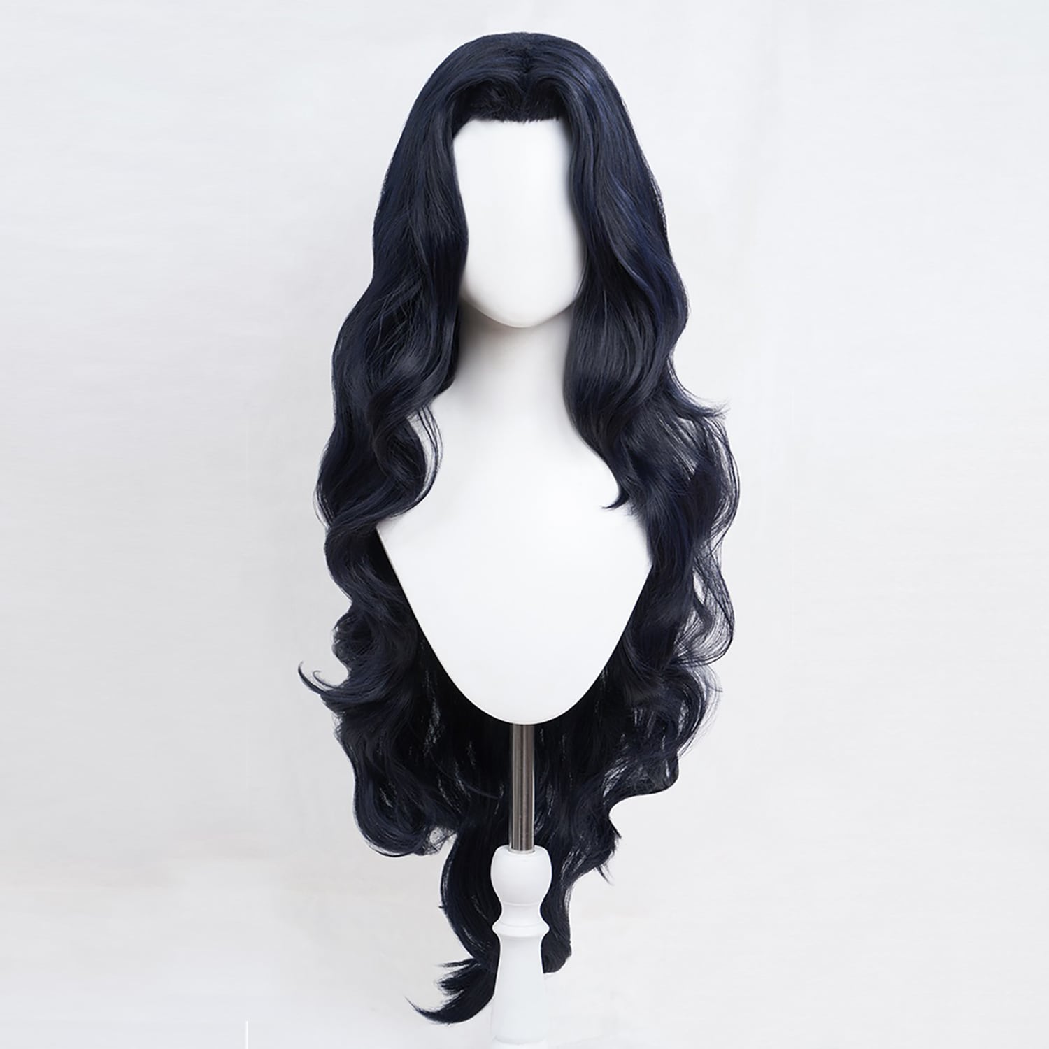 コスプレ耐熱ウィッグ ダークネイビー 前髪立ち上げ センター分け
