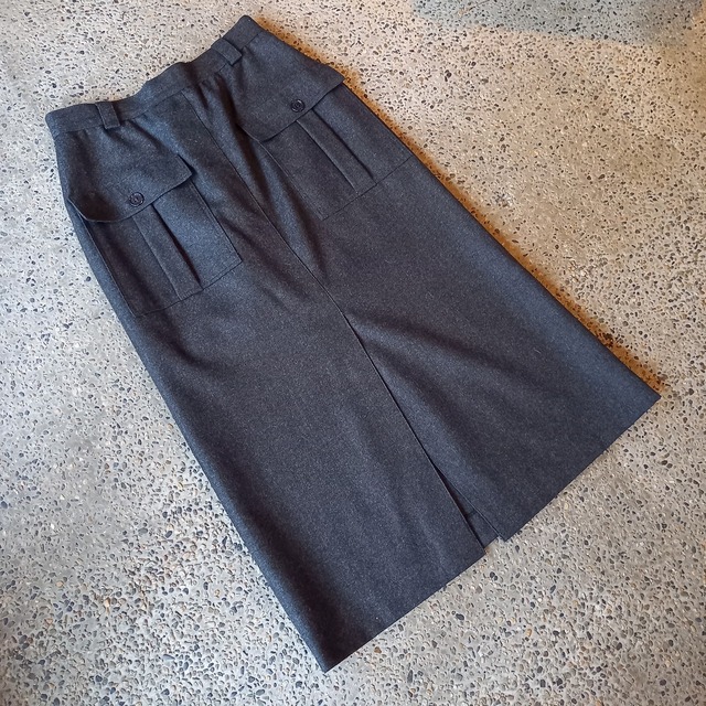 イタリア製 デザインウールスカート used [201035]