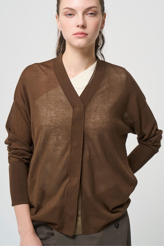 3/10発売開始 / Breathable Cotton Cardigan - BROWN