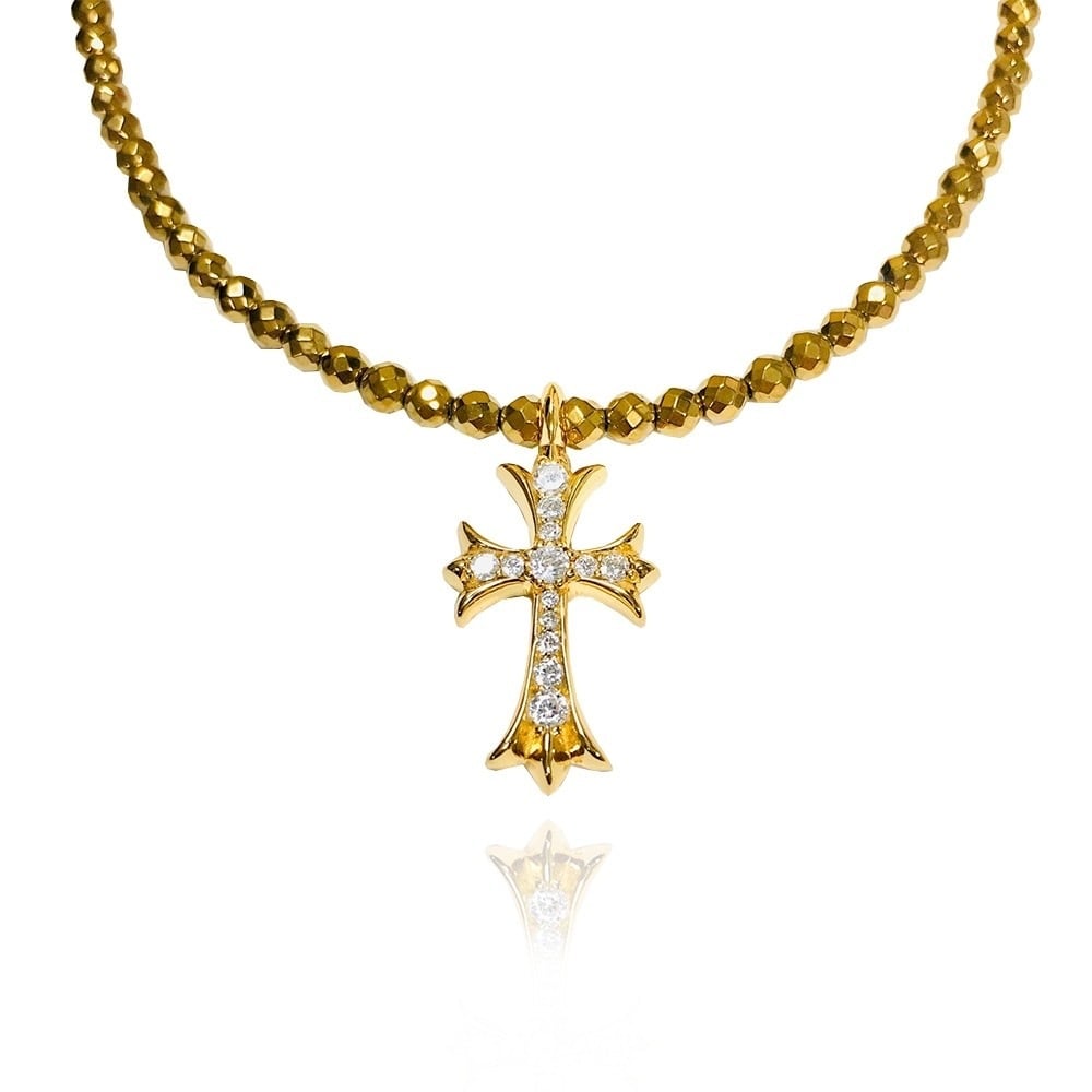 ターコイズゴールドクロスネックレス | StoneJewelry