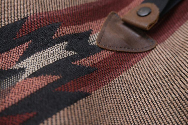 90's native tapestry leather bottom Backpack GARYO