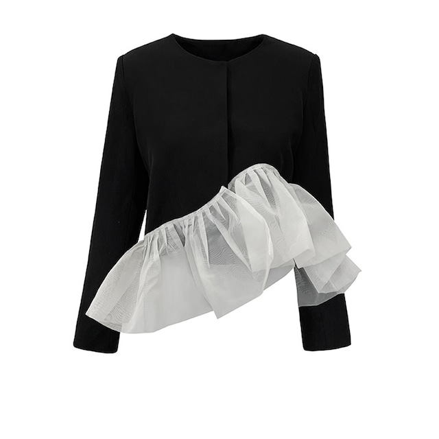 frill hem design tops<t1398>