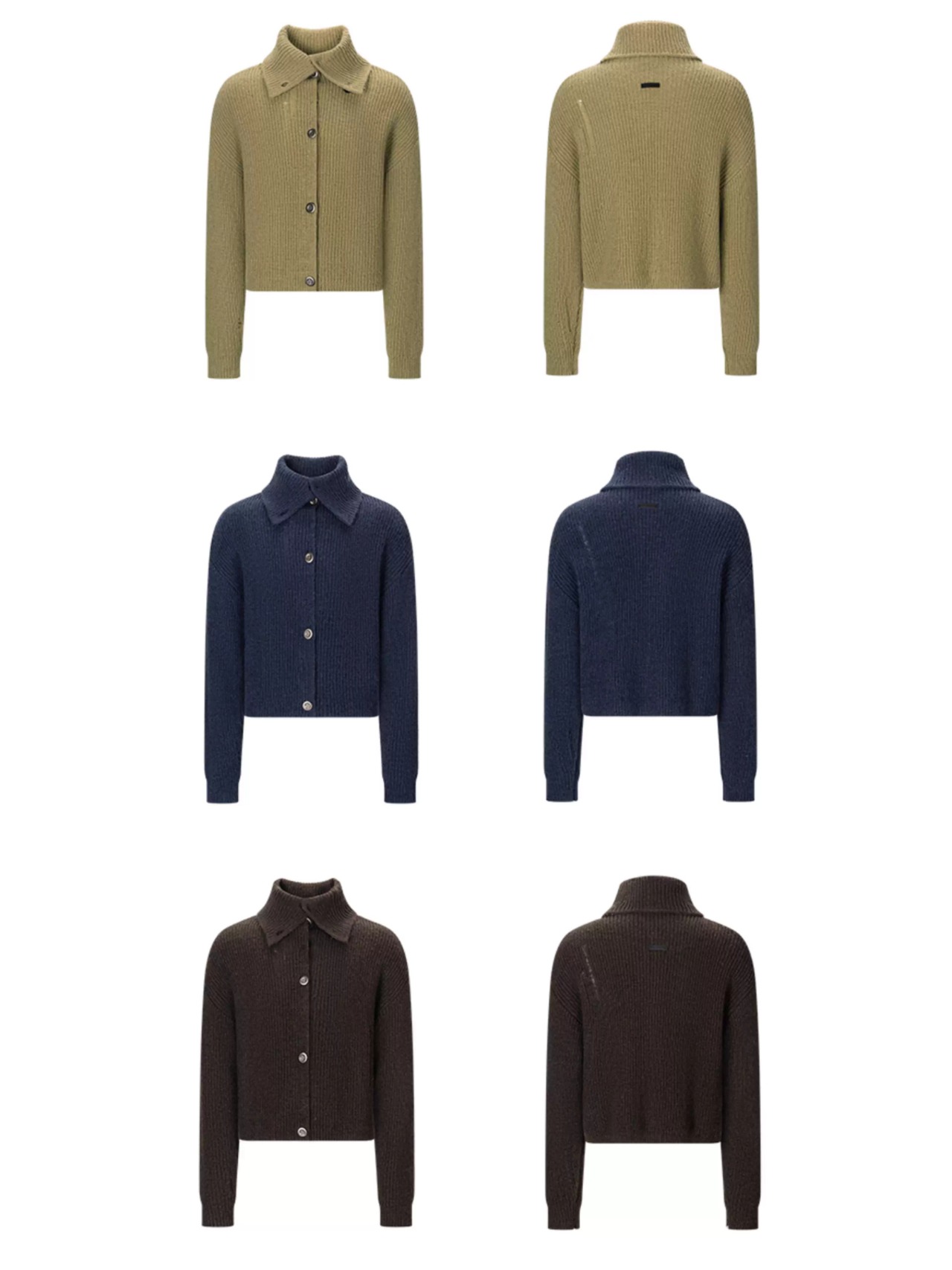 BALIANG Cropped Turtleneck Knit Cardigan