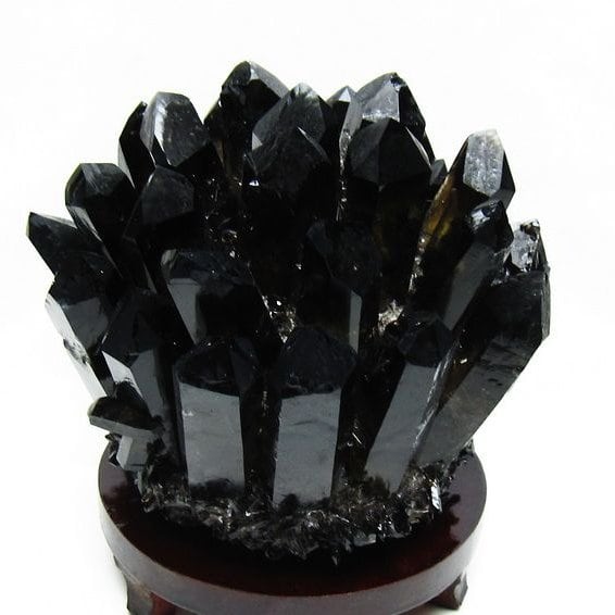 1.9Kg モリオン クラスター 黒水晶 原石 台座付属 一点物 182-8441