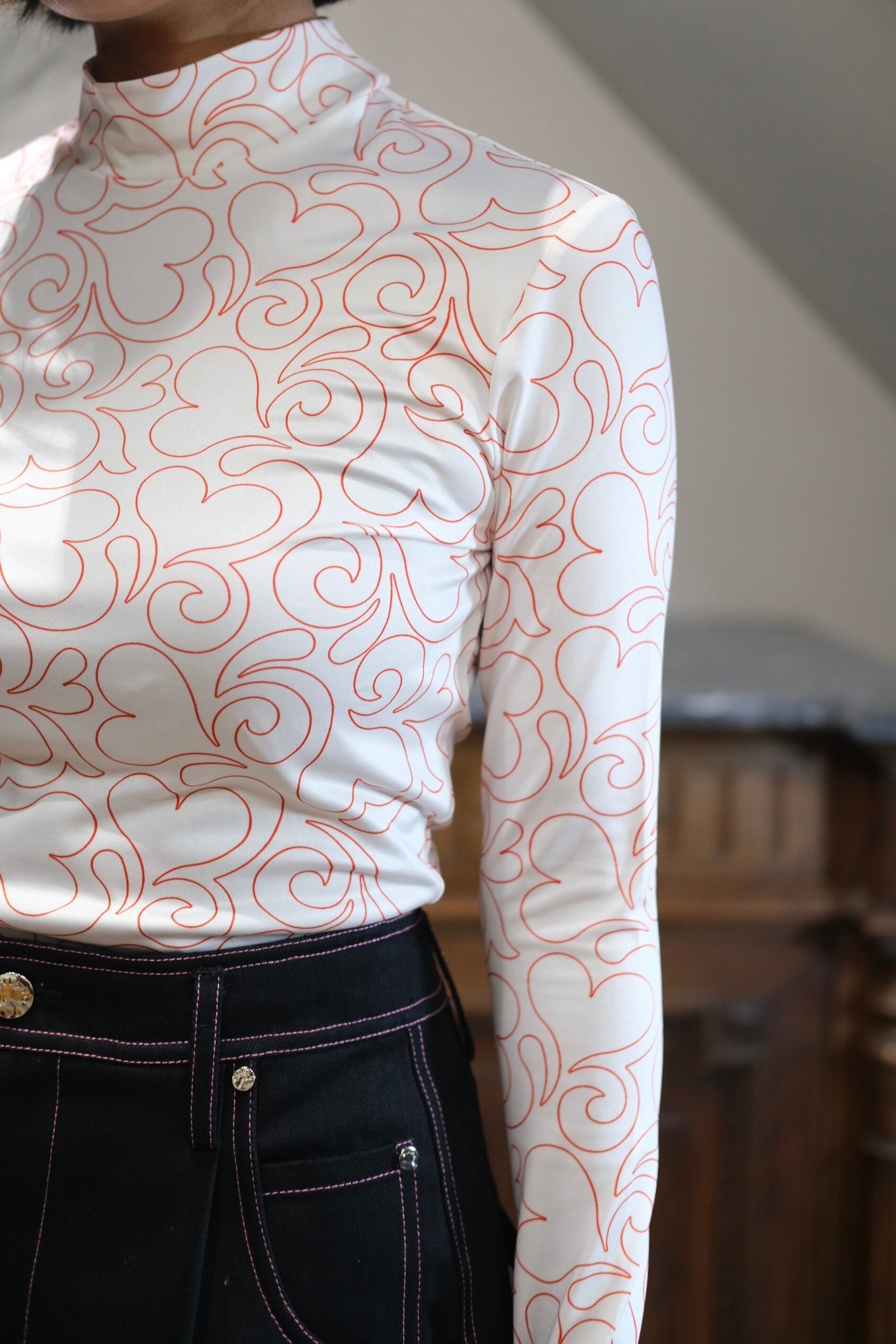 VIVIANO】Elastic Top - red - | loop