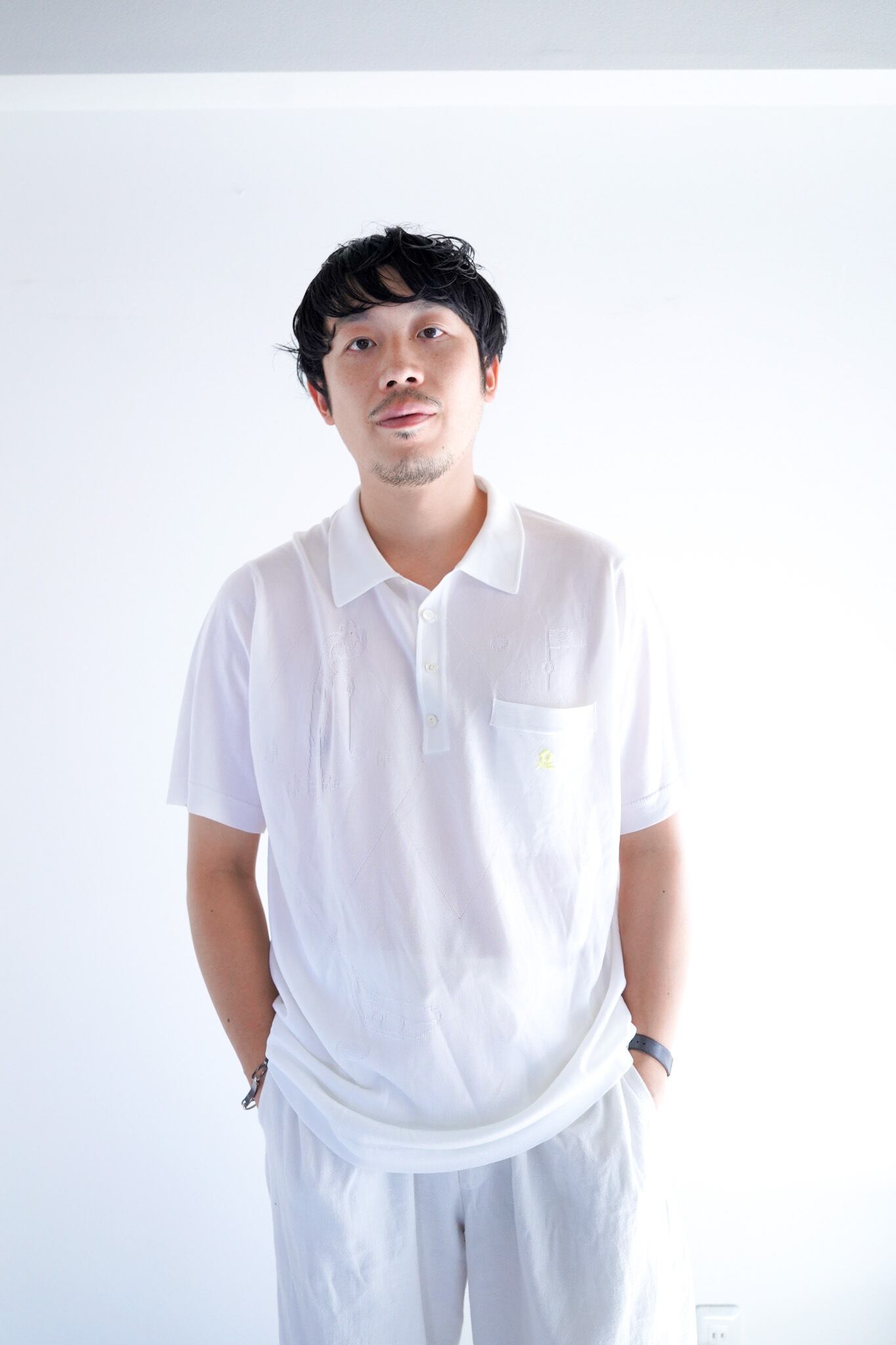 【1980-90s】"Golf Pattern, Made in France"Short Sleeve Polo Shirt / 5-257