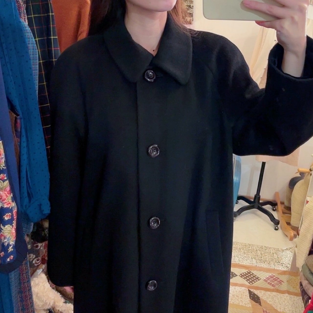 black cashmere long coat