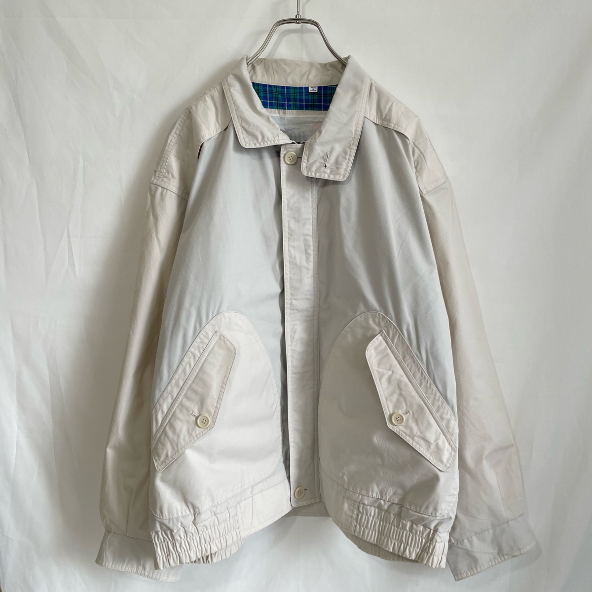 90s LONDON FOG ジップアップ ブルゾン 古着 白 ホワイト ロンドン 