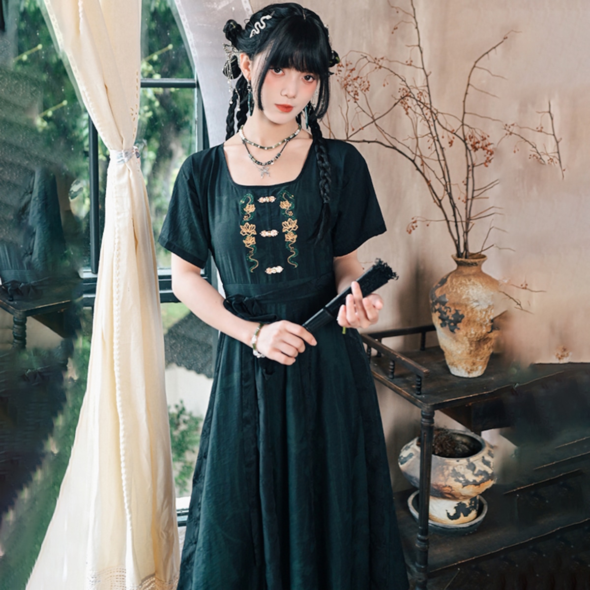 【古怪舍---升卿シリーズ】★チャイナ風ワンピース★ 刺繍 レディース 漢服ワンピース オリジナル 可愛い デート | elegant
