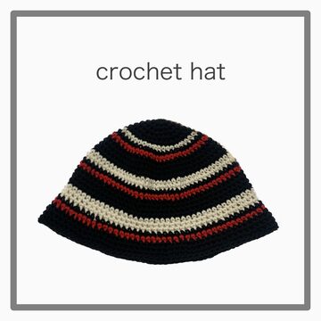 大きめ クロシェハット クラッシャーハット バケハビーニー ニット帽 