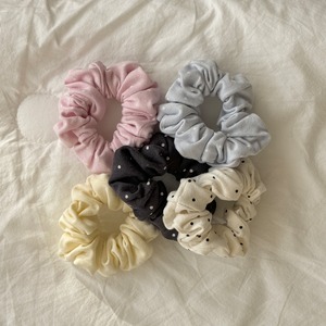 [予約] ninibello - dot scrunchie ( ivory / pink / yellow / sora / charcoal )