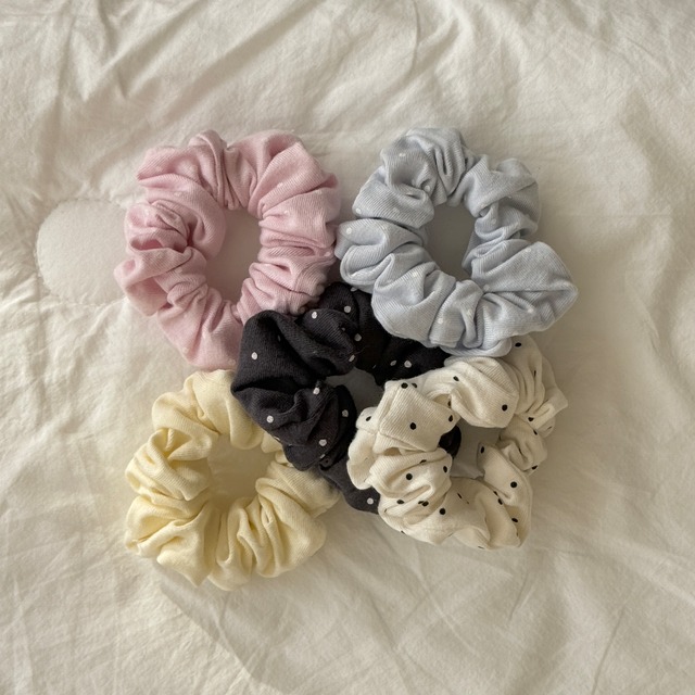 [予約] ninibello - dot scrunchie ( ivory / pink / yellow / sora / charcoal )