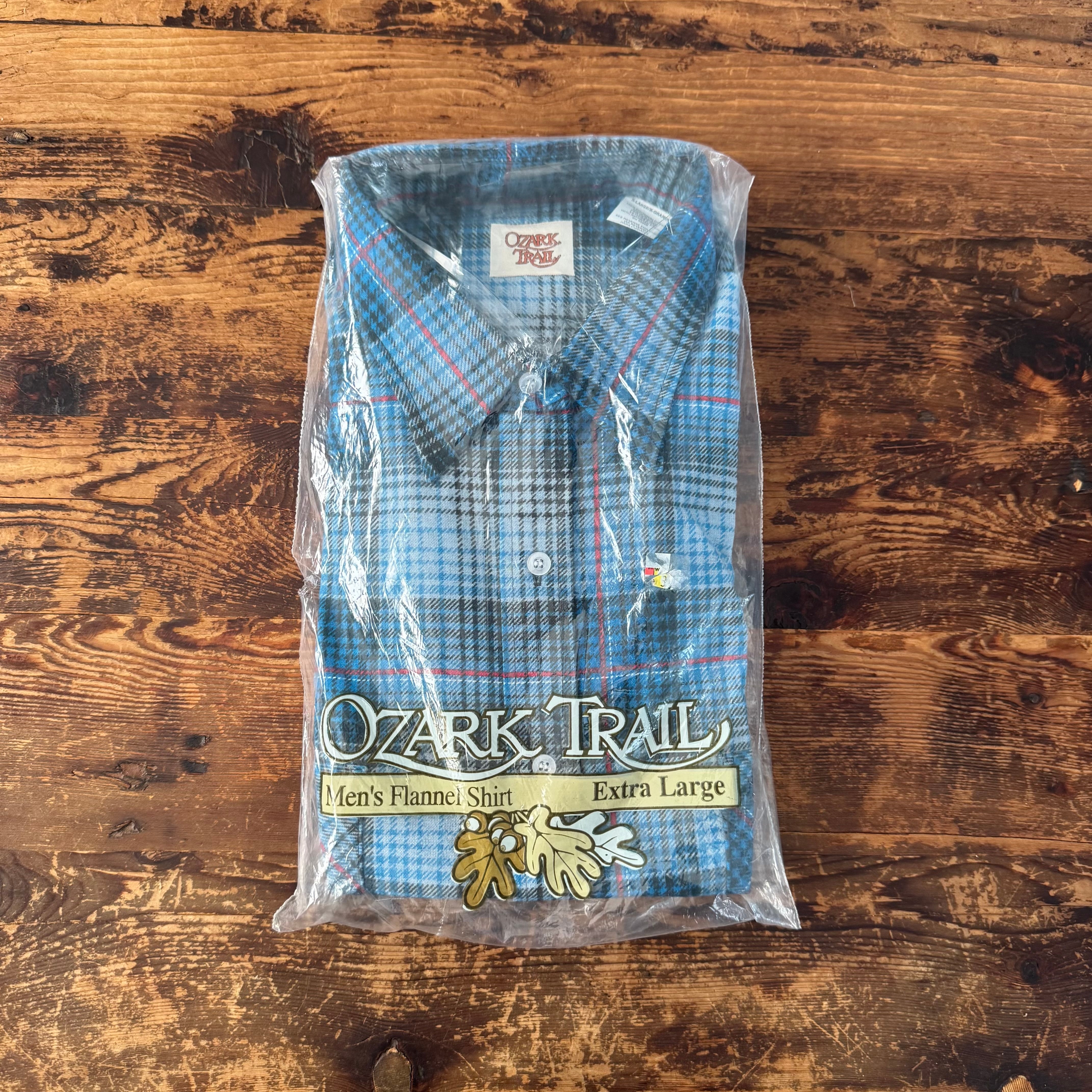1990's Deadstock "Ozark Trail" Print-Flannel Bliue / XL