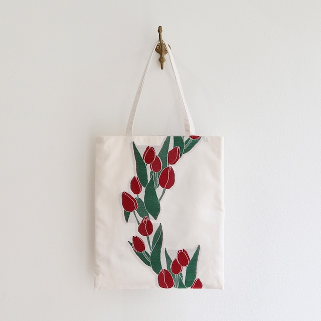 'Tulip' Mini Tote Bag White & Red