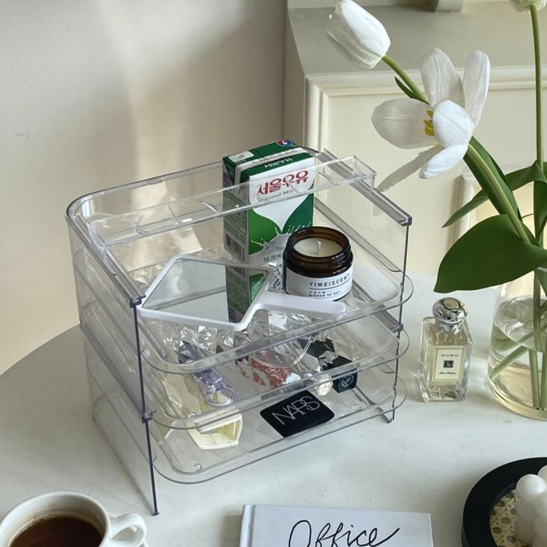 acryl clear slide tray / アクリル クリア スライド トレー デスク