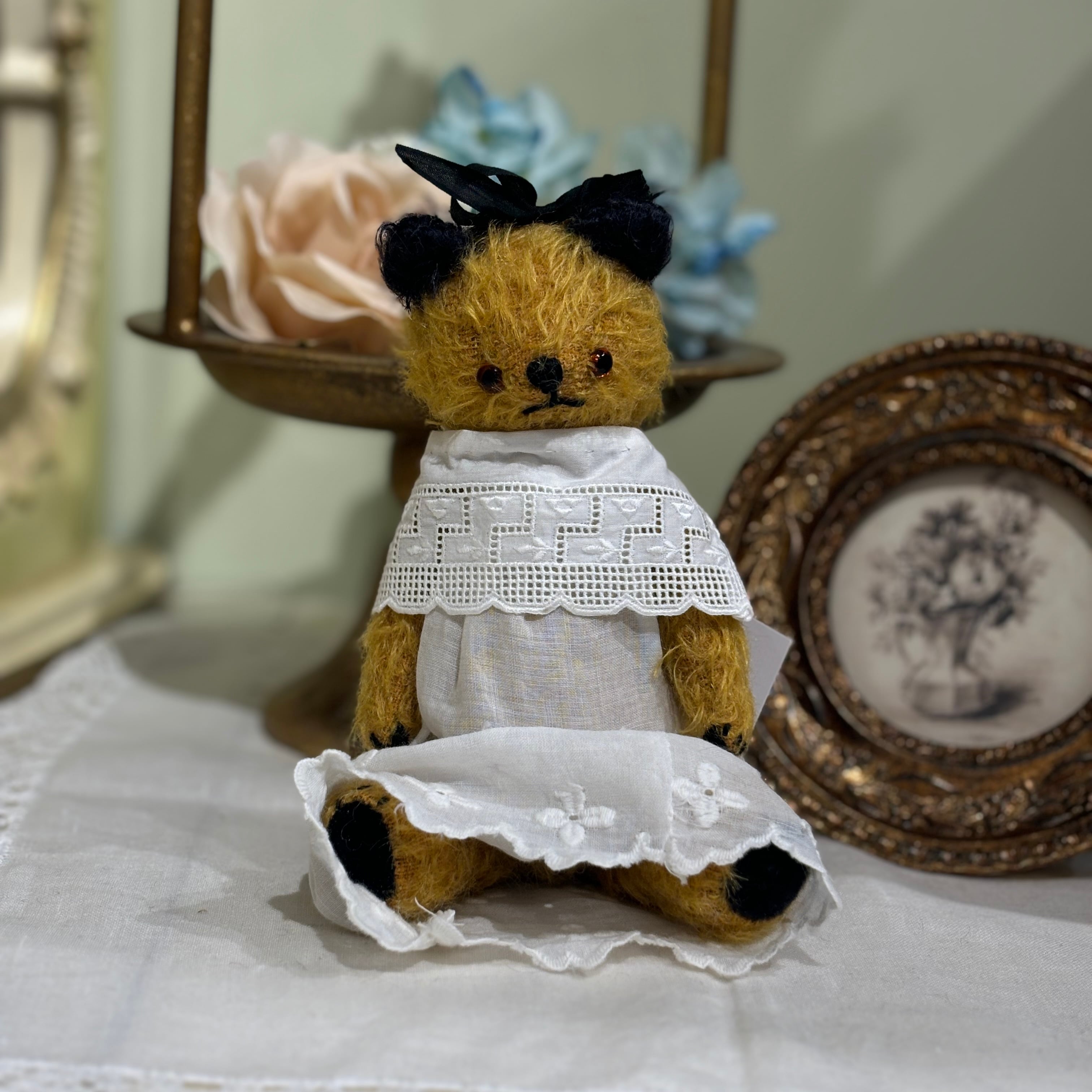 Sold※作家様作品 まつもとようこ テディベアNo.15 クリーム・ピンク