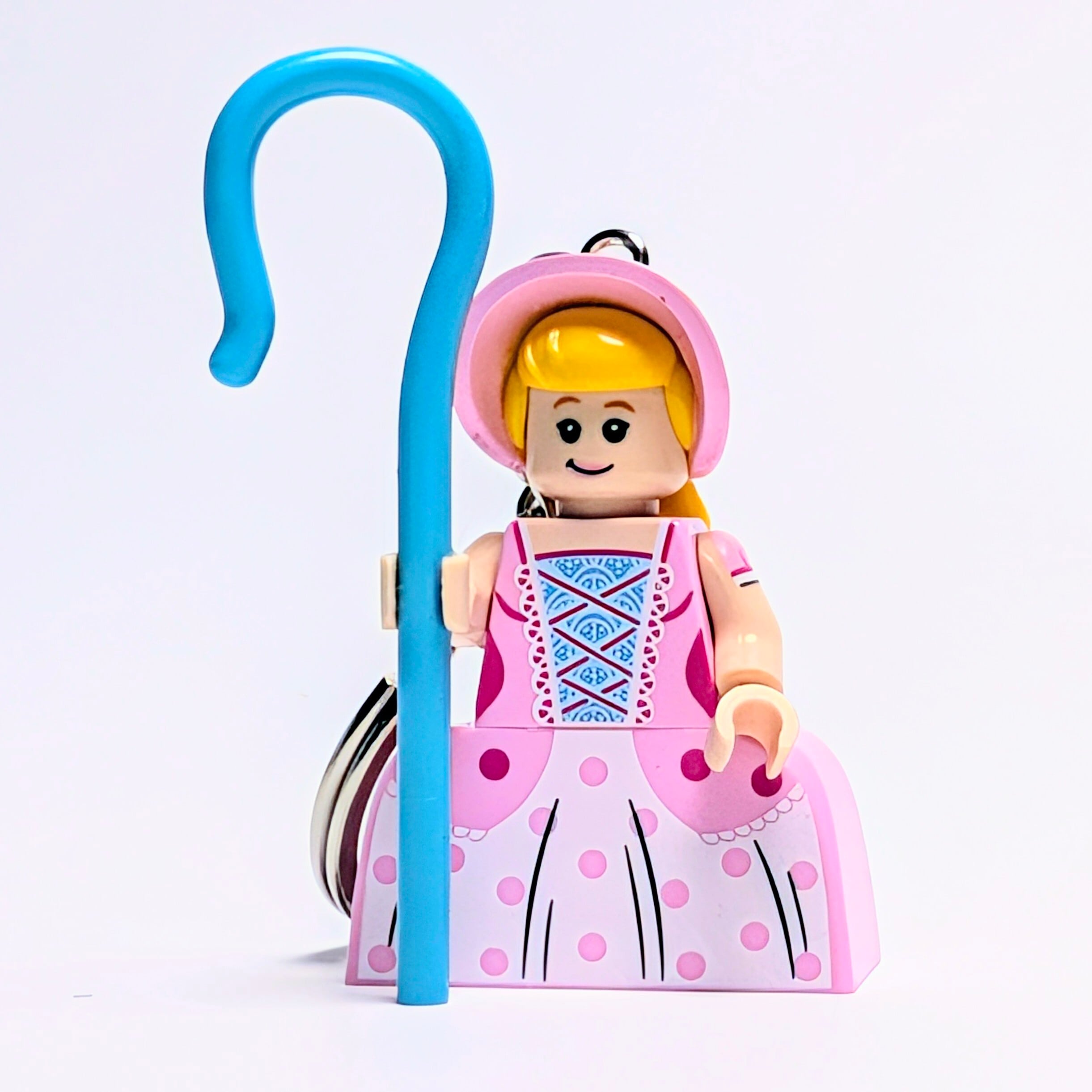 ★ブロックフィギュアキーホルダー★【トイ・ストーリー TOY STORY4 / 5 】 Bo Peep ボー・ピープ PINKフリルドレスver. / トイストーリー〚アメリカン雑貨 アメトイ〛