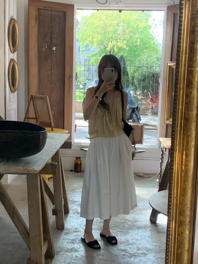 (OUNCE) ballet shirring  skirt
