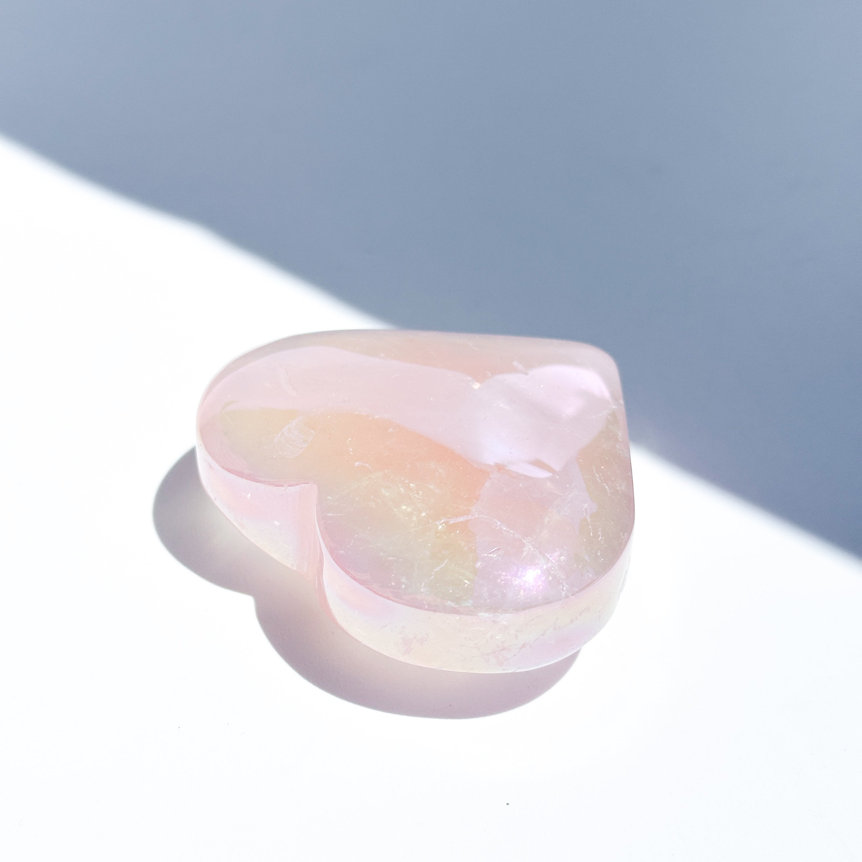 Big♡エンジェルオーラローズクォーツ ハート85♡ Angel Aura Rose