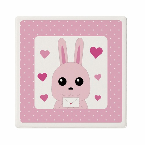 うさぎのラブレター(コースター角形)