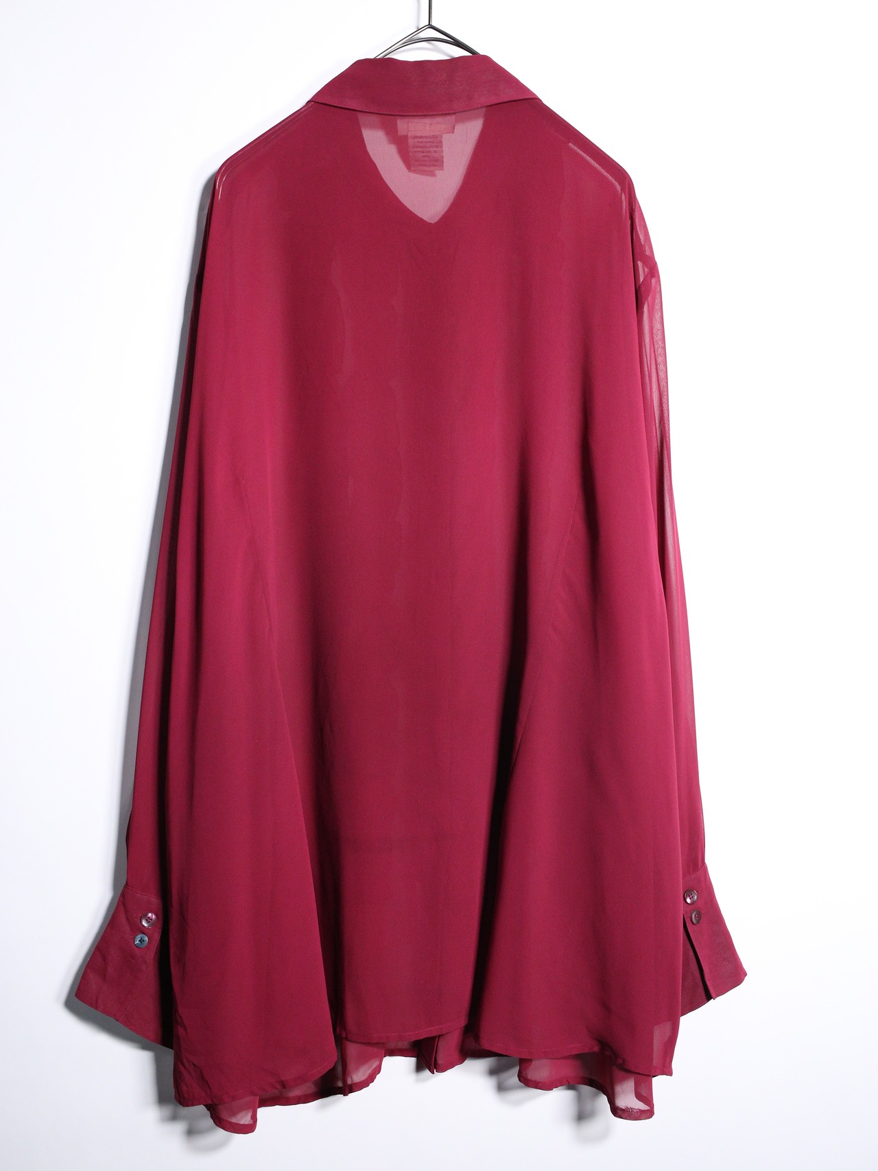 front frill design over silhouette sheer shirt - 12
