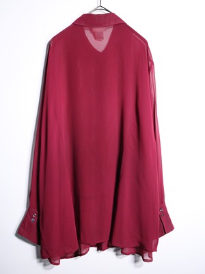 front frill design over silhouette sheer shirt
