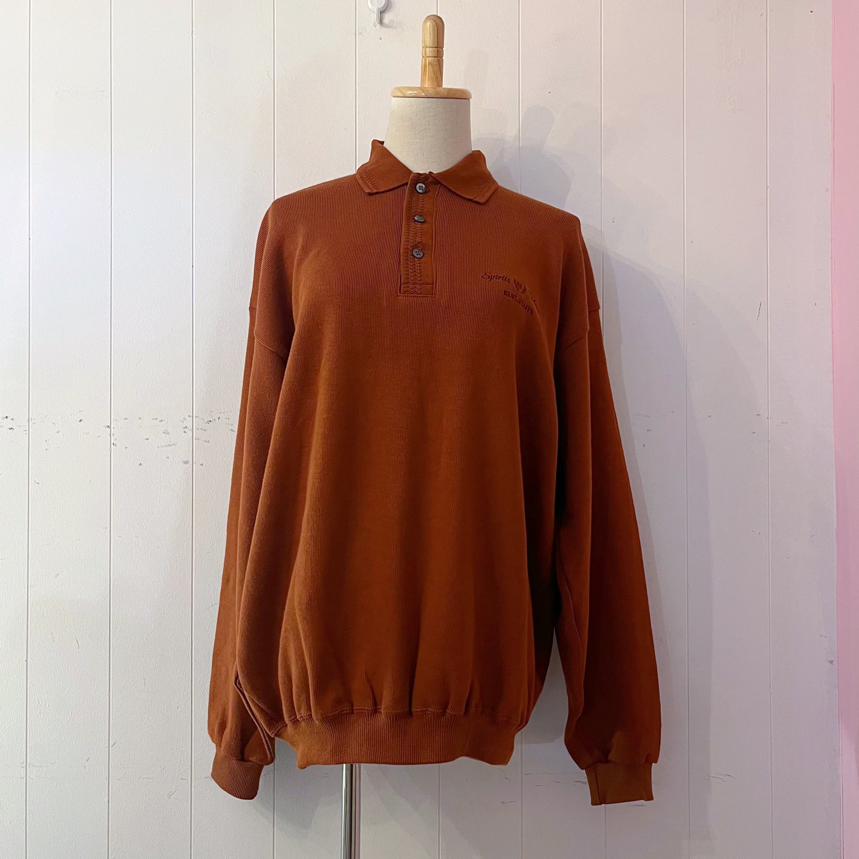 orange brown polo knit