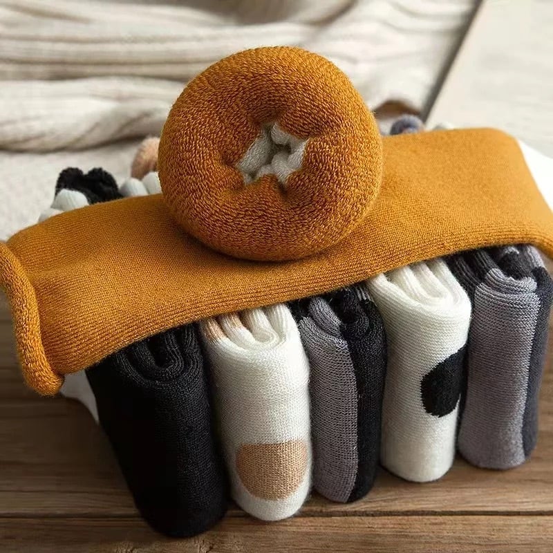 冬のネコ柄ソックス【6セット組】