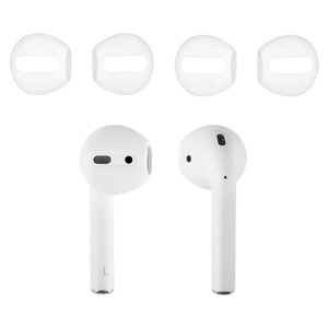 【特価処分】AirPods用 イヤホンカバー 2ペア4個入り イヤーピース イヤホンアクセサリー シリコーン製 落ち防止 (ホワイト)
