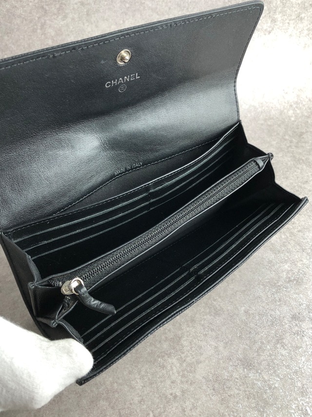 CHANEL シャネル 財布 ブラック ココマーク レザー 長財布 vintage ヴィンテージ オールド u8bm3h