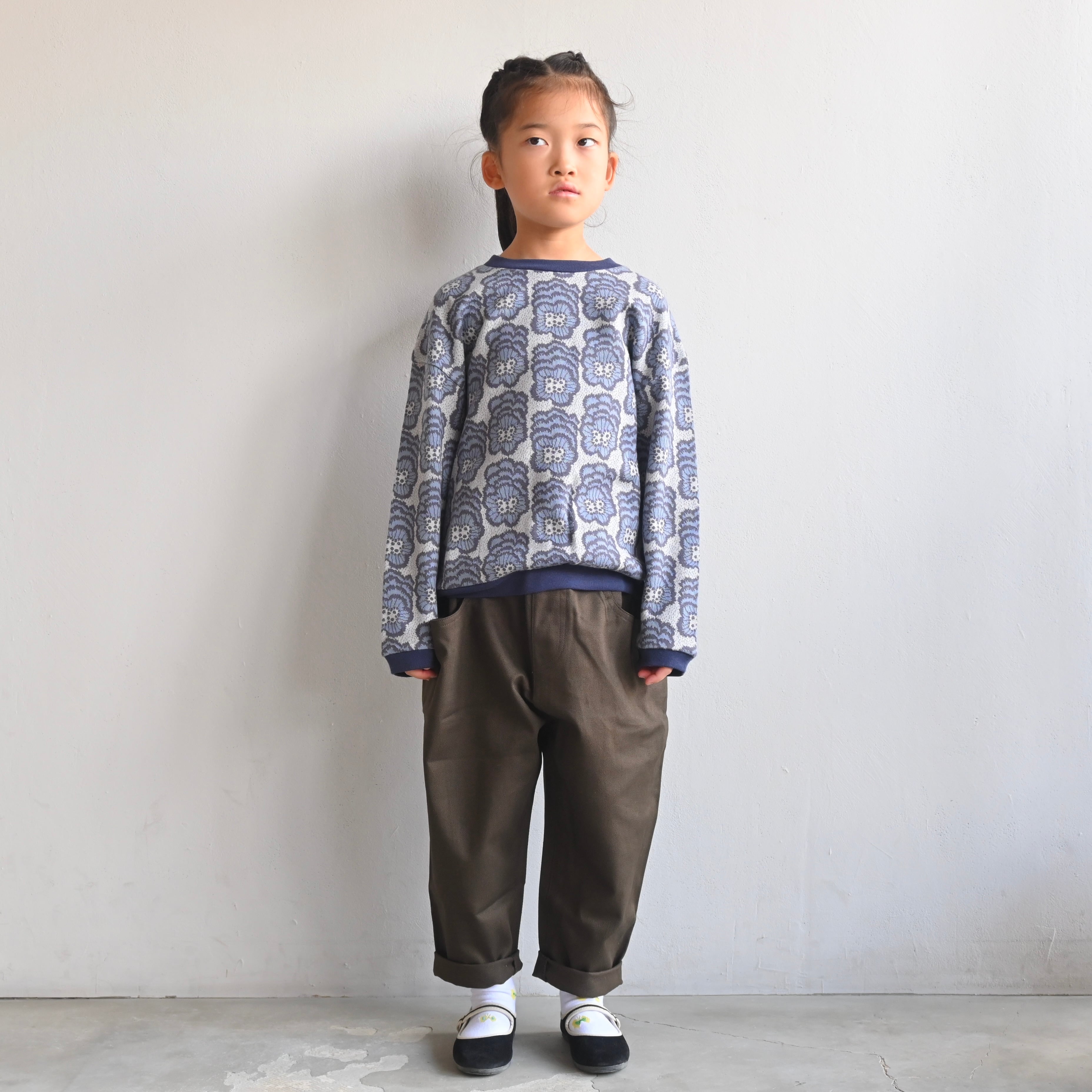 《mina perhonen 2025AW》happy bloom 長袖カットソー / blue / 110-130cm