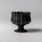 A-18［東 一仁］黒稜花脚付旅茶碗