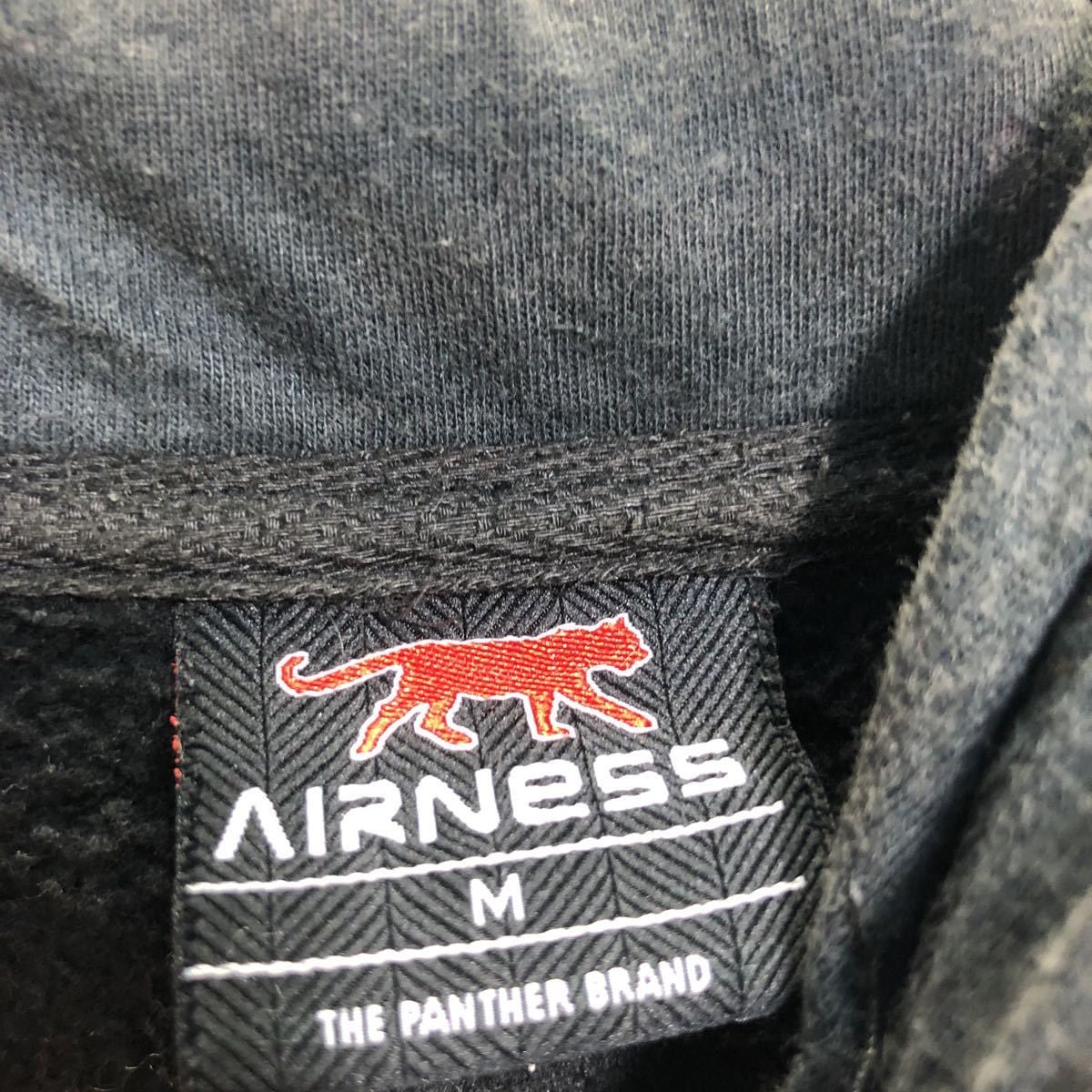 AIRNESS ナイロン スウェット コンビジャケット M ブラック エアネス 古着卸 アメリカ仕入 a508-7299