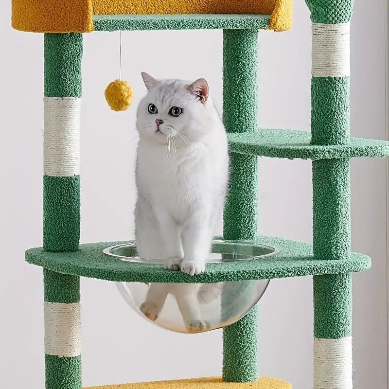 サボテンスタイル キャットツリー カプセル型スペース 屋内用 サボテンスタイル キャットツリー カプセル型スペース 屋内用