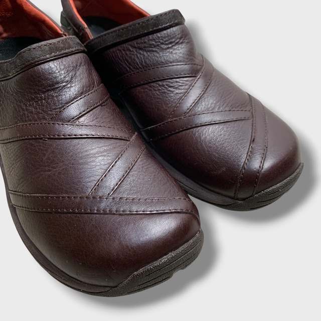 MERRELL ブラウンレザースリッポン　コンフォートシューズ