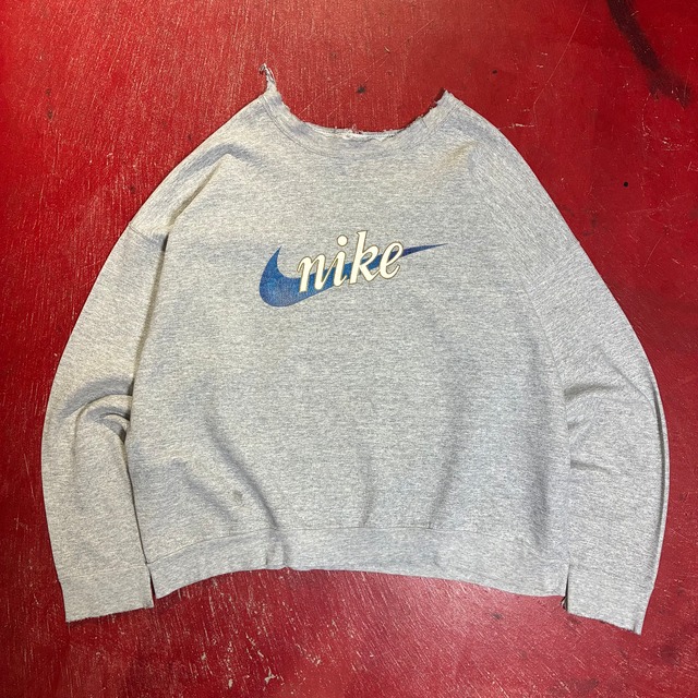 90s〜00s NIKE ボロスウェット　グレー　ナイキ