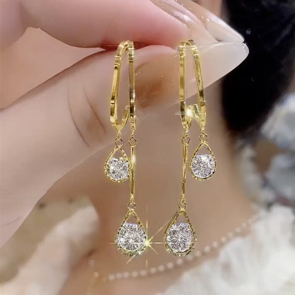 【日本倉庫即納】 ドロップ ロングピアス レディース 小顔