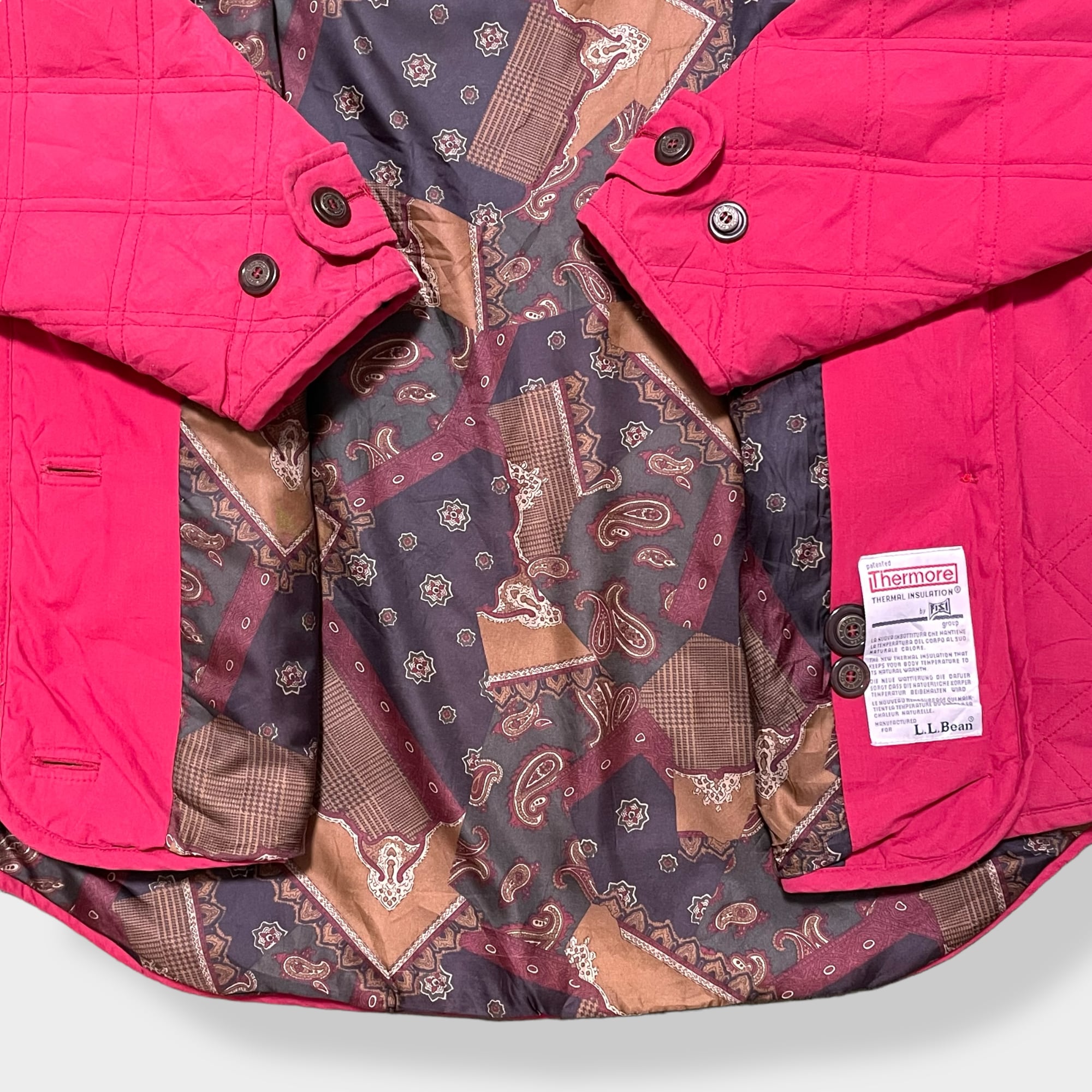 70%OFF!】 カーディガンジャケット 韓国古着 キルティング 総柄裏地