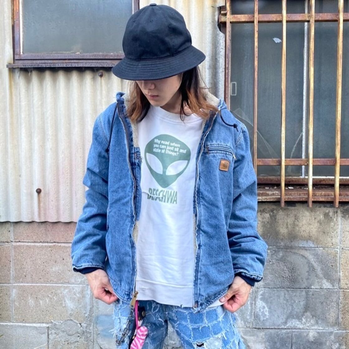 Carhartt カーハート デニム ボアライナー フルジップパーカー フード 