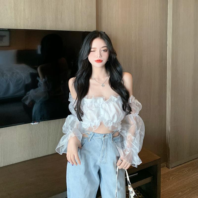 サマースタイルメッシュシャツ ショートレディース ロング 大人ガーリー スウィート キュート カジュアル 夏物 ステッチ ドラファッションホール27403011793