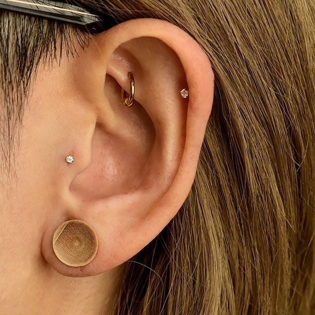 1.5mm 立爪 18金 ピンクゴールド ピアス プッシュピアス 20g 18g 16g