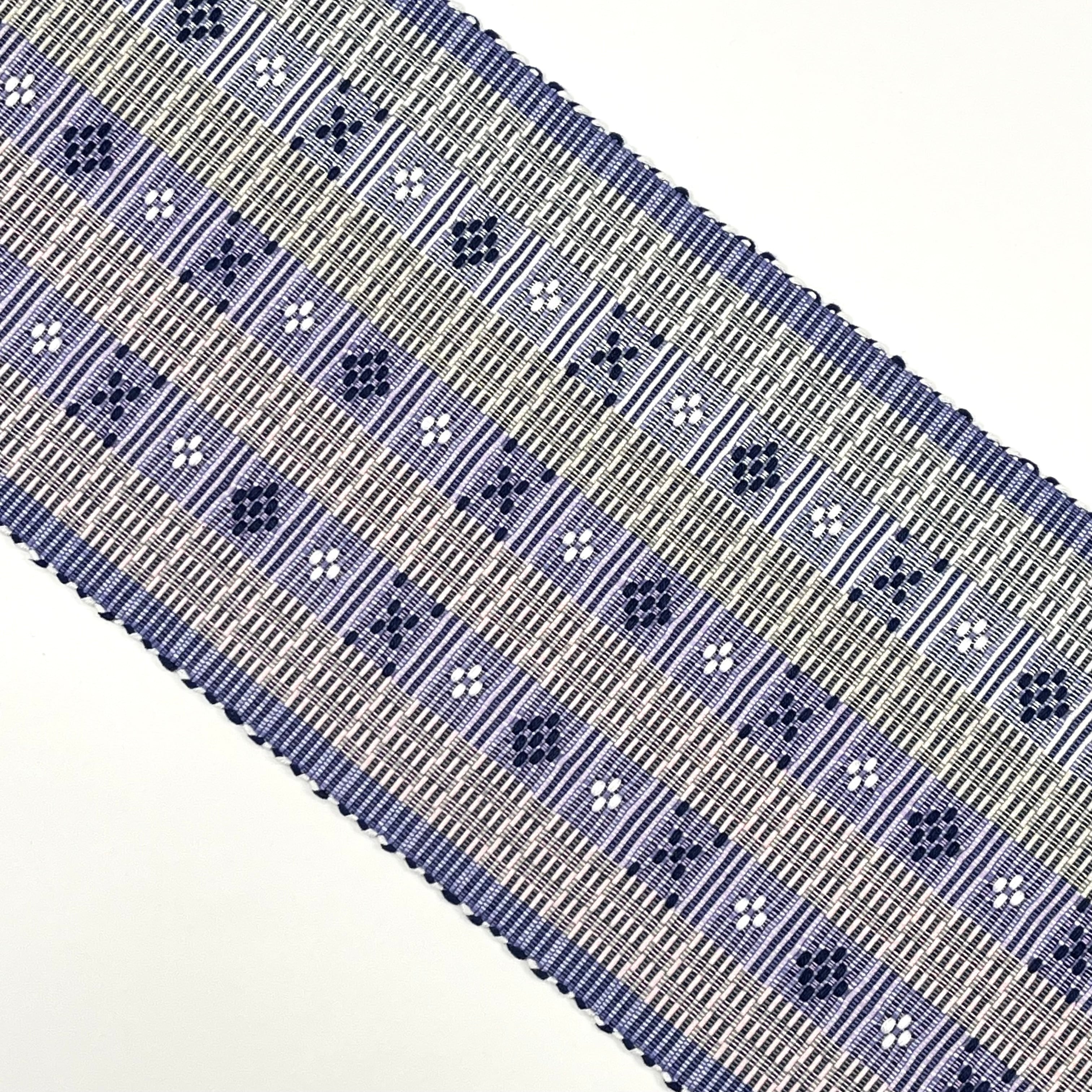 首里やしらみ花織 半幅帯 紫 青紫 （端処理込み） 4RK31025 | 十文字屋