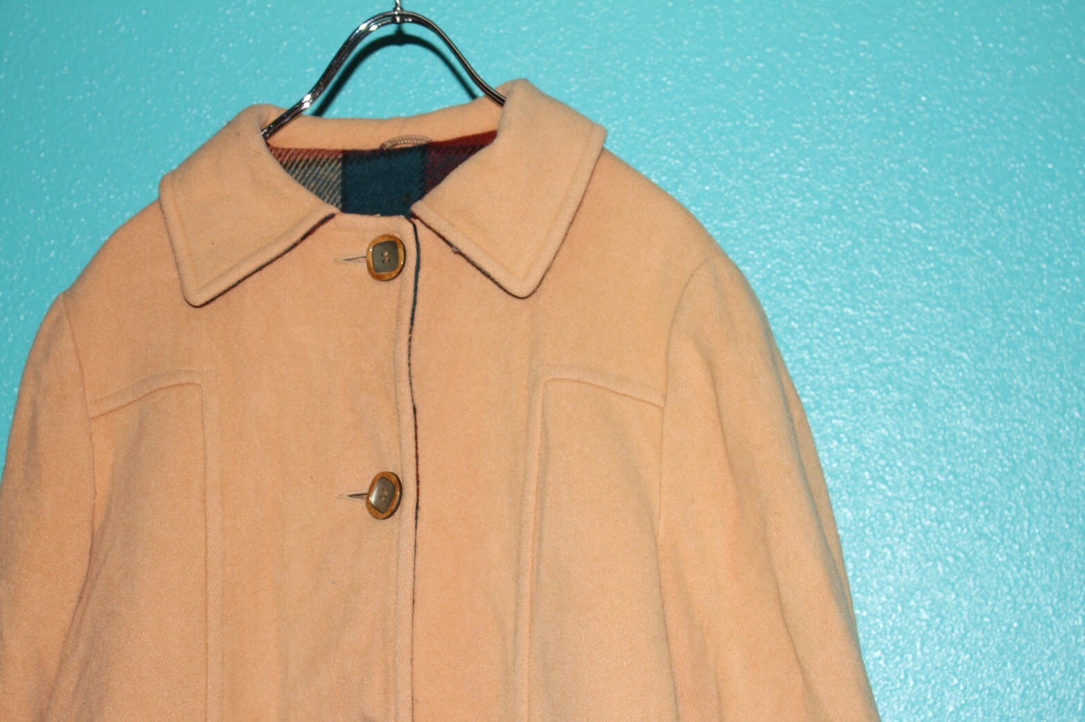 レディース60s70s USA MACKINTOSHジャケットM ボアオレンジ1aw100