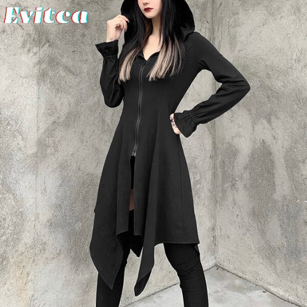 Lone0021 フードフロントジップワンピース Hooded Front Zipper Dress Evitca Lone0021 フードフロントジップワンピース Hooded Front Zipper Dress Evitca