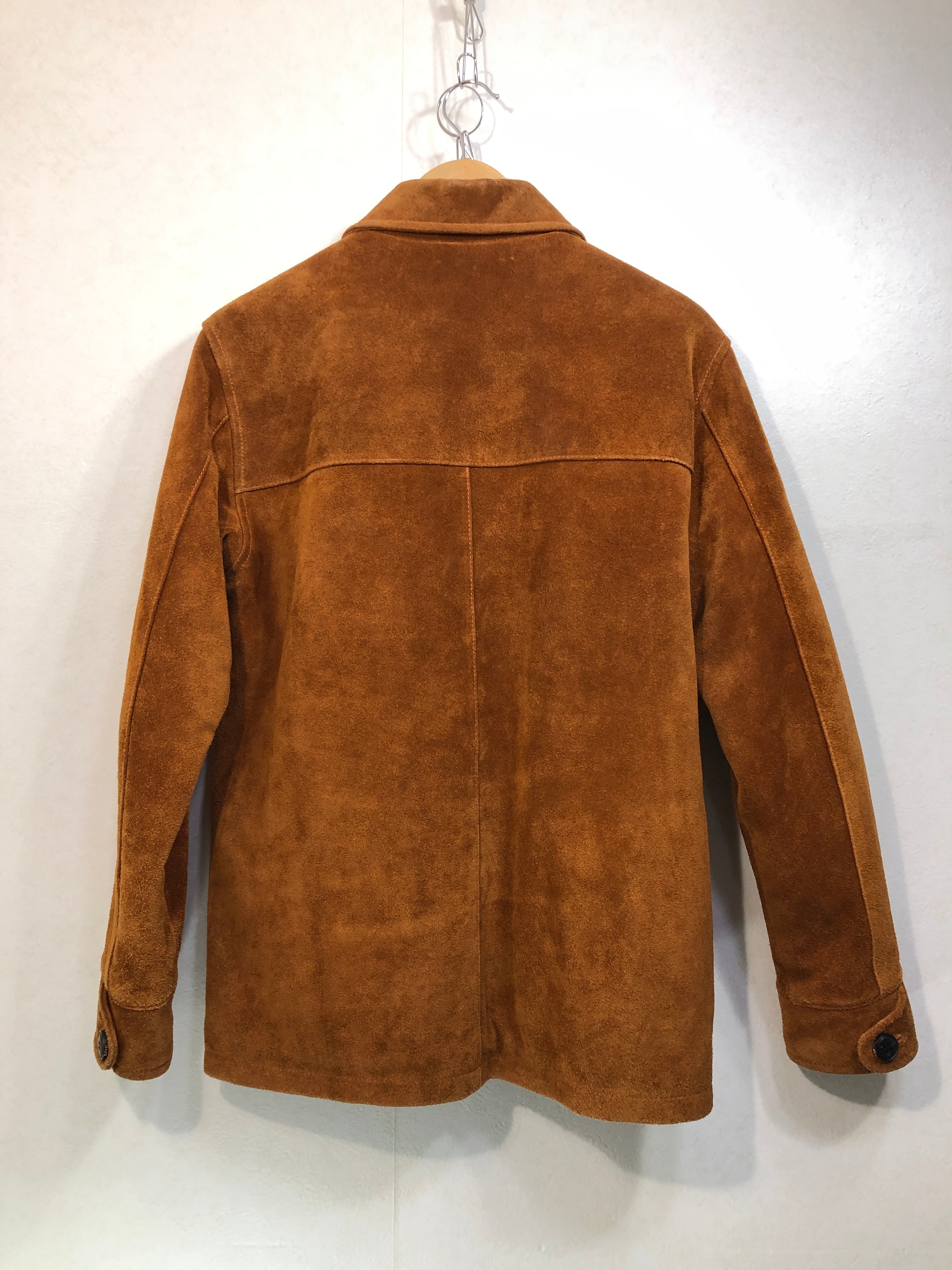 310901○ CALEE BUCKSKIN CAR COAT TYPE LEATHER JACKET L スエード