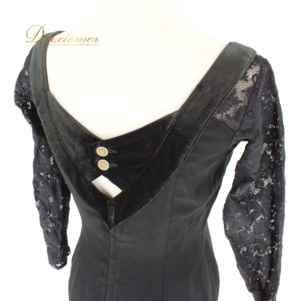 社交ダンス 衣装 スタンダード ドレス ワンピース レッスンウェア パーティドレス フォーマル 黒 Scarlet スカーレット 長袖 ブラック系 レース アーバンブラック 繊細 花柄 洗練 クラシック シック フォーマルウェア ダンスドレス カスタマイズ可能 Mサイズ レディース ベルベット ストレッチ 発表会 レディースファッション 体型カバー ゴージャス