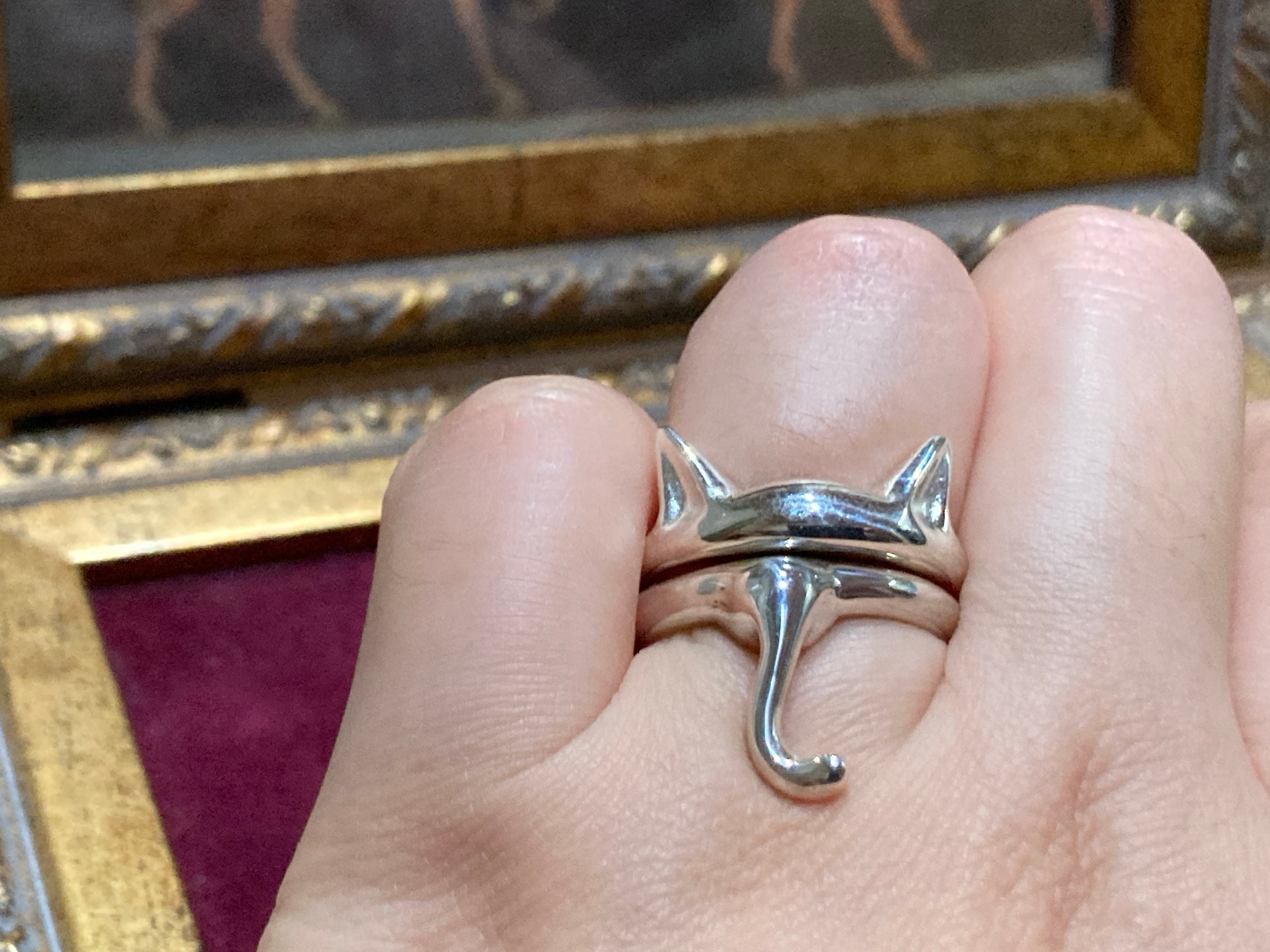 猫の耳としっぽのペアリング(鏡面仕上げ)【受注生産】 | gocha x gocha