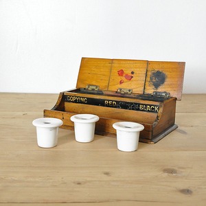 Ink well & Wooden Tray / インク壺 & ウッドトレイ / 1911-0228