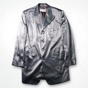 Vintage silver satin 4B zoot tailored jacket "made in ITALY"